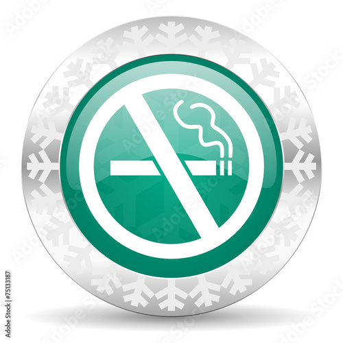 Free Download no smoking green icon, christmas button - GFXLoad