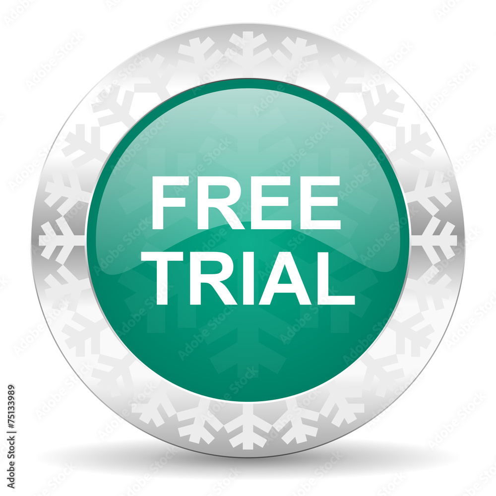 free trial green icon, christmas button free trial green icon, christmas button