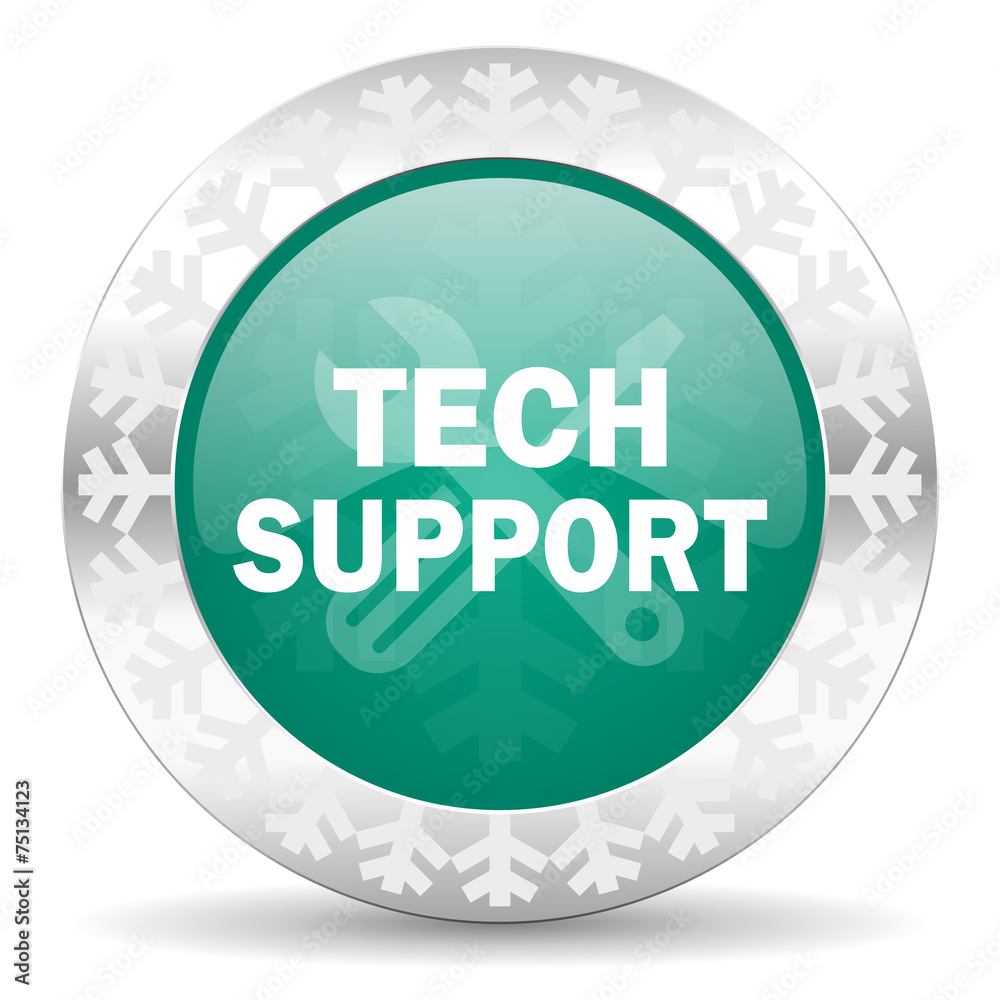 technical support green icon, christmas button technical support green icon, christmas button