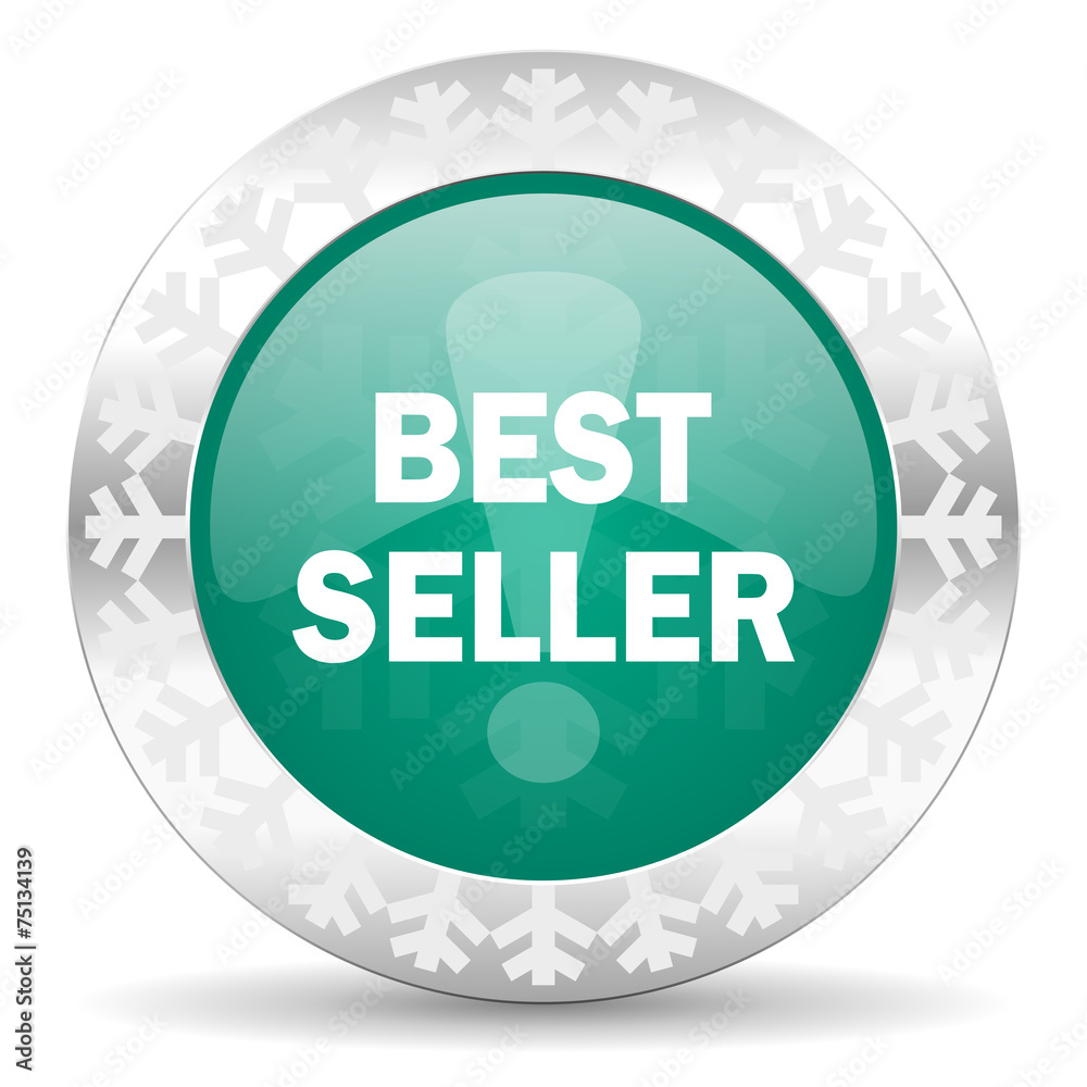 best seller green icon, christmas button best seller green icon, christmas button