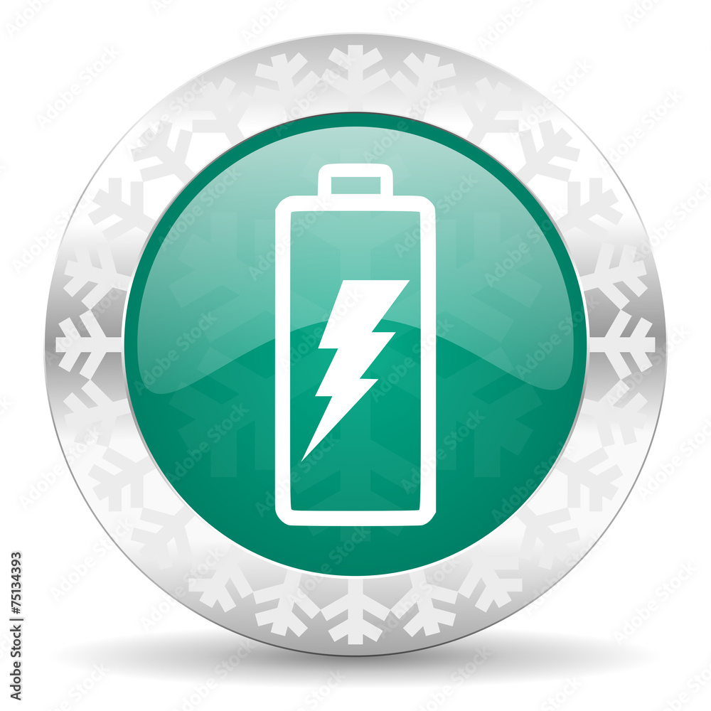 battery green icon, christmas button, power sign battery green icon, christmas button, power sign