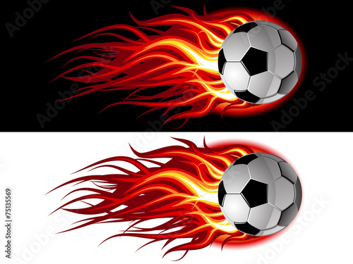 Soccer ball on fire