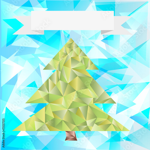 new year polygonal pine tree