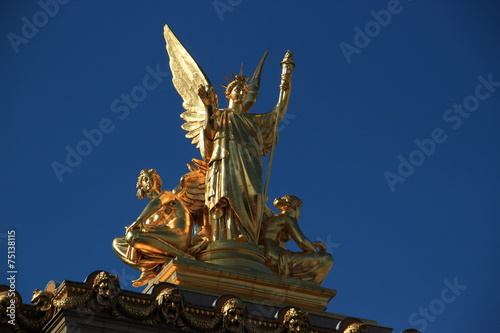 Opera of Paris golden statue close up
