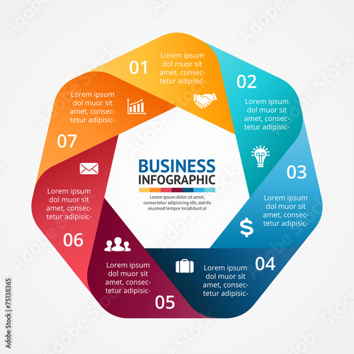 Business circle infographic, diagram with options
