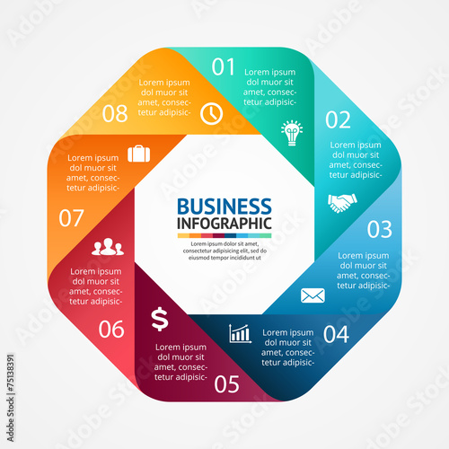 Business circle infographic, diagram with options