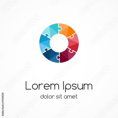 Free Download Circle logo template. Abstract puzzle sign. - GFXLoad