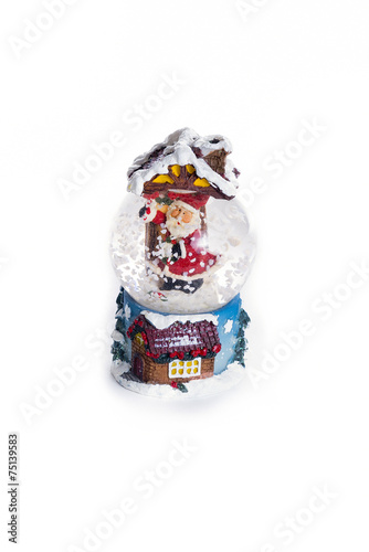 Snow Globe With Santa and Snow on the Inside