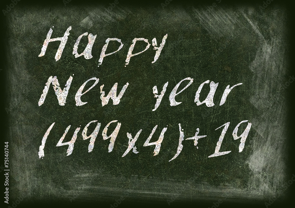 Fototapeta premium blackboard with math happy new year 2015