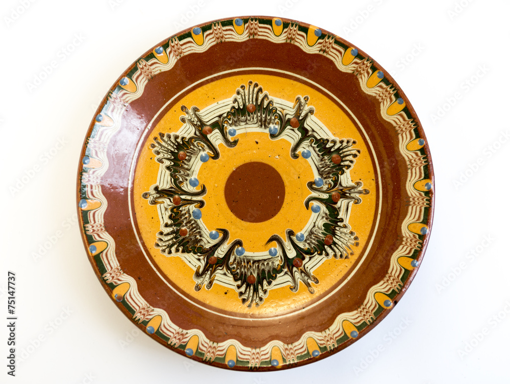 Obraz premium Traditional Bulgarian painted ceramic plate