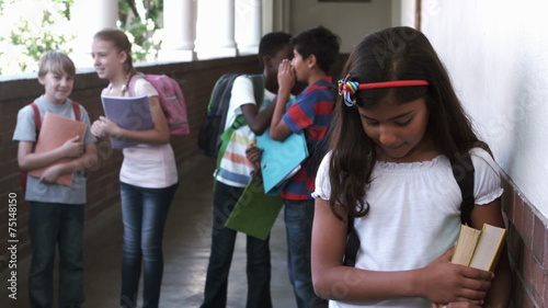 Pupils bullying another in the hall