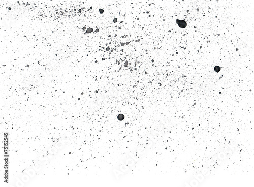 Spray of black ink. Spots texture.