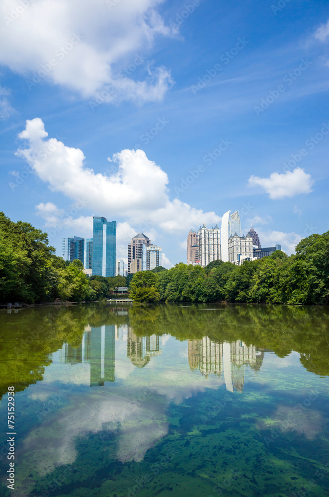 Skyline and reflections of midtown Atlanta, Georgia