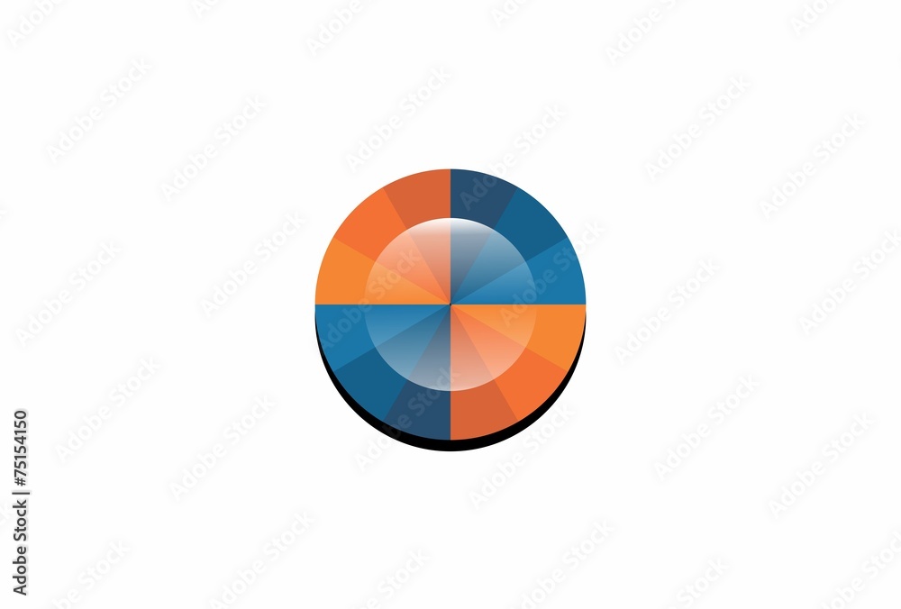 abstract triple in circle logo vector
