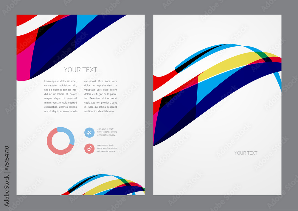 Abstract modern bright multicolored flyer.