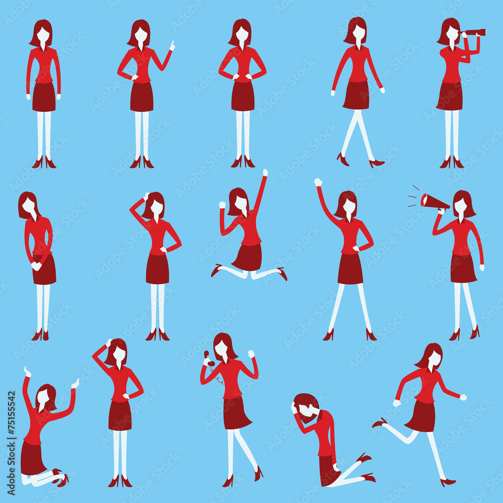 Businesswoman set Businesswoman set