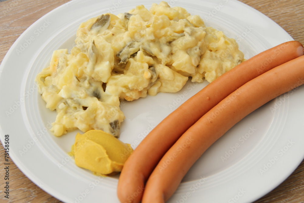 Kartoffelsalat mit Wiener Stock Photo | Adobe Stock