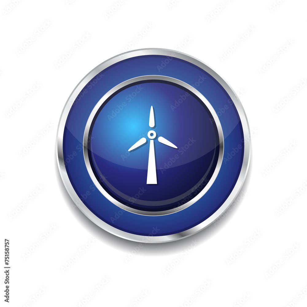 Windmil Blue Vector Icon Button Windmil Blue Vector Icon Button
