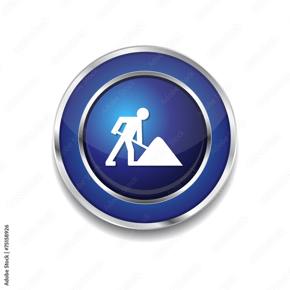 Under Construction Blue Vector Icon Button