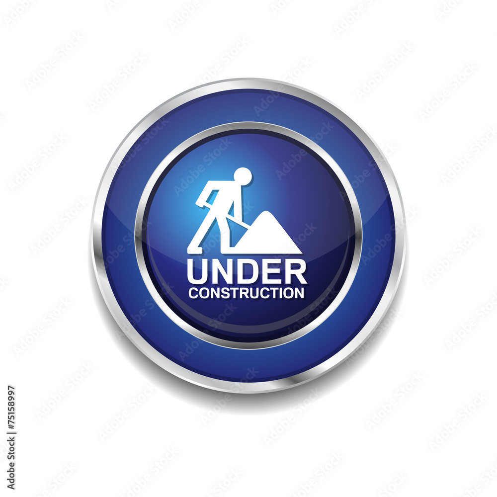 Under Construction Blue Vector Icon Button Under Construction Blue Vector Icon Button