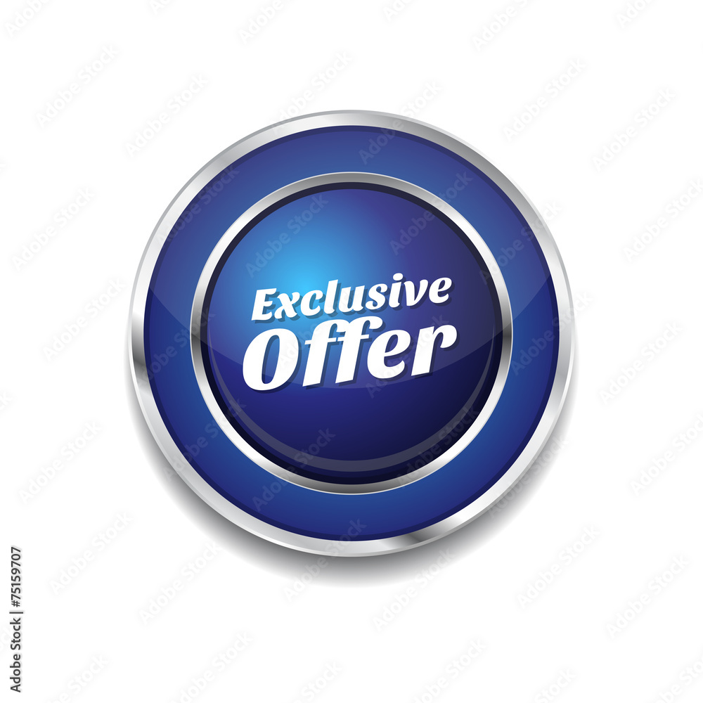 Exclusive Offer Blue Vector Icon Button Exclusive Offer Blue Vector Icon Button