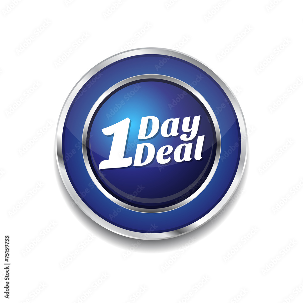 1 Day Deal Blue Vector Icon Button 1 Day Deal Blue Vector Icon Button