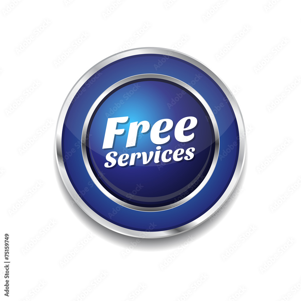 Free Services Blue Vector Icon Button Free Services Blue Vector Icon Button
