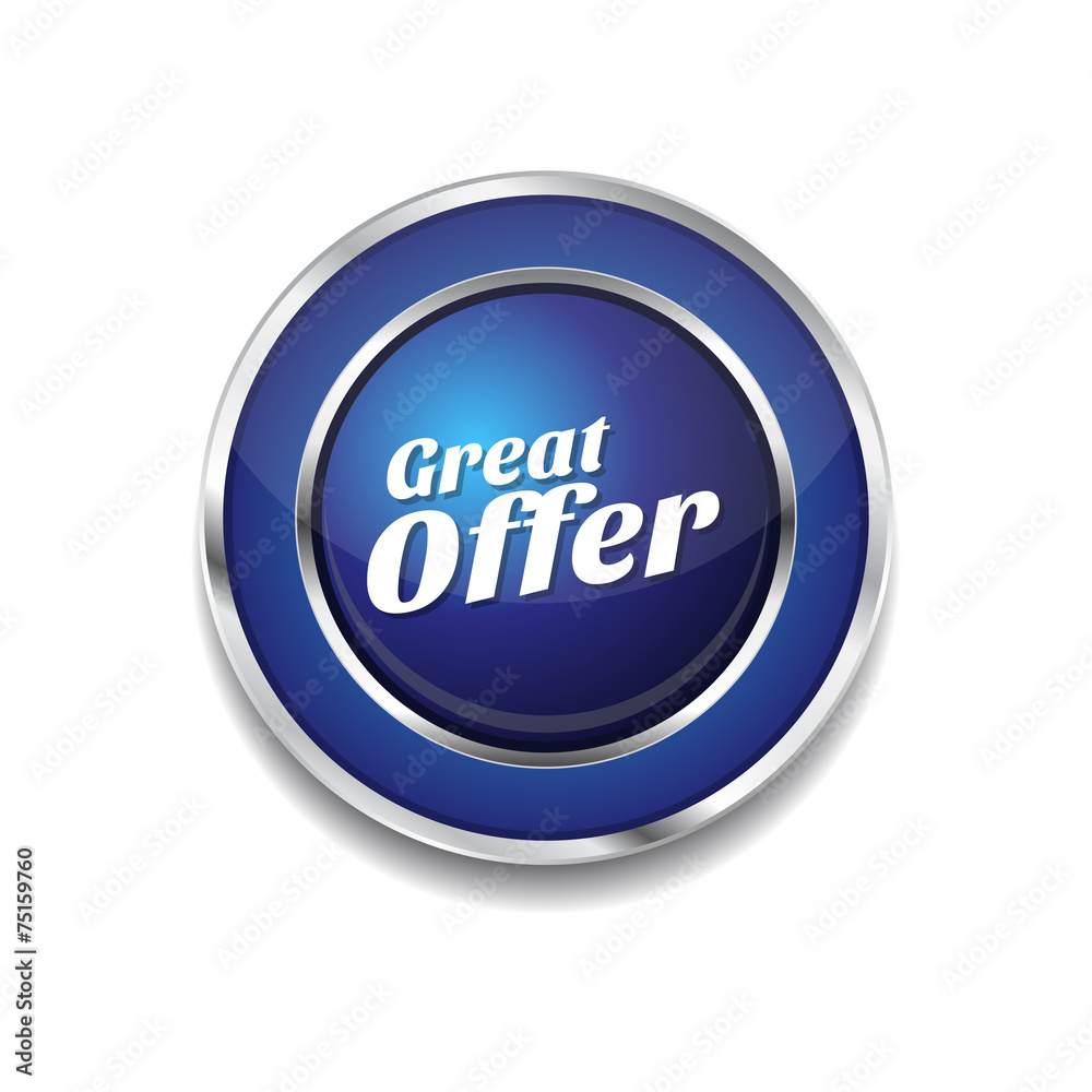 Great Offer Blue Vector Icon Button Great Offer Blue Vector Icon Button