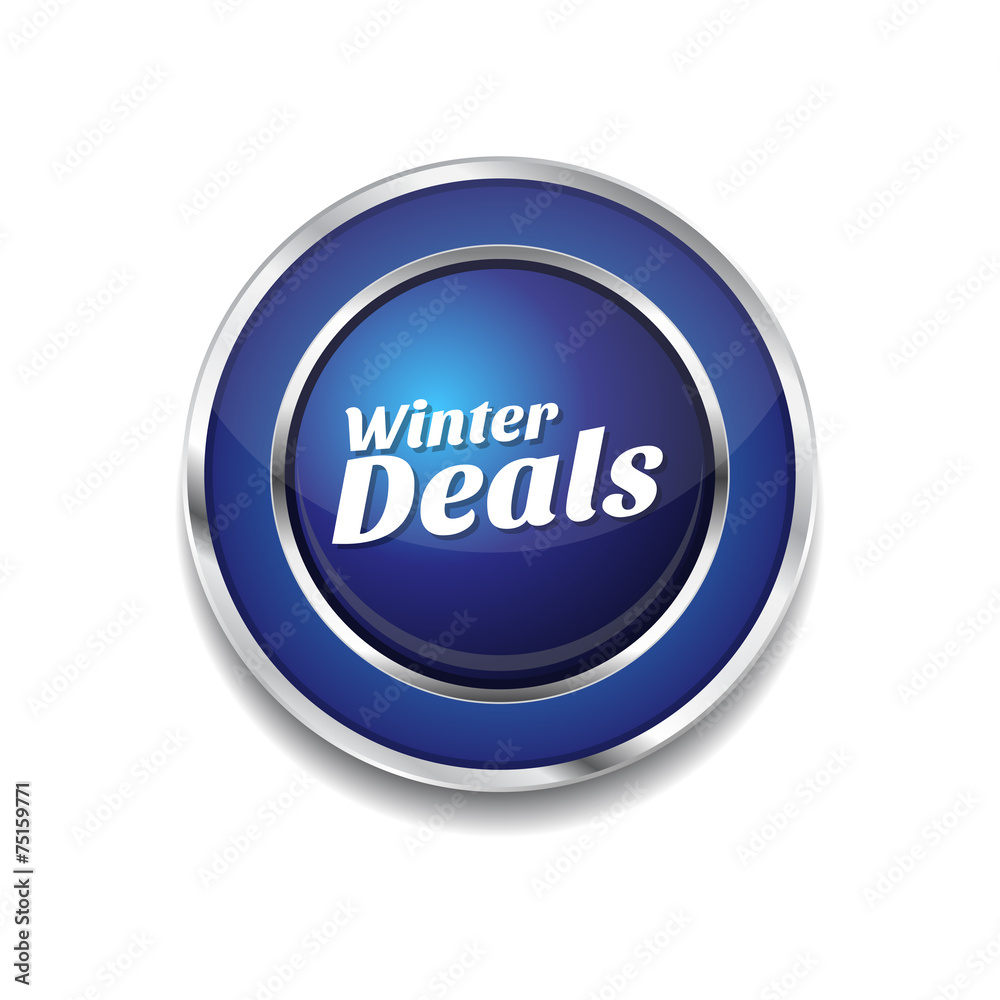 Winter Deals Blue Vector Icon Button Winter Deals Blue Vector Icon Button