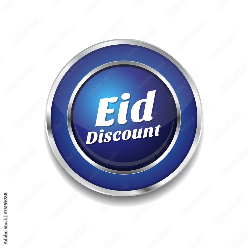 Eid Discount Blue Vector Icon Button Eid Discount Blue Vector Icon Button