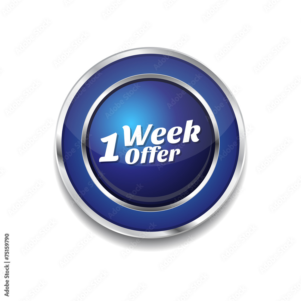 1 Week Offer Blue Vector Icon Button 1 Week Offer Blue Vector Icon Button