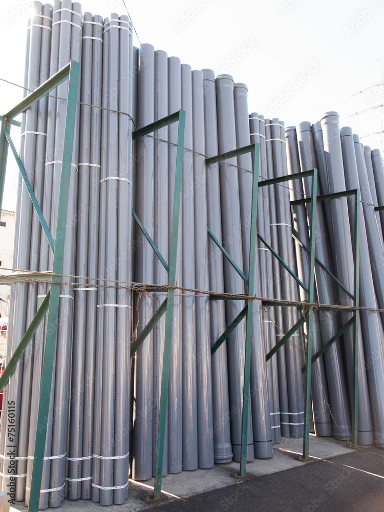 Obraz premium 東京, 日本, 工事現場, 工事, 現場, 建設, 東京都, 資材, 建設業, 建築資材, 工務店, 塩ビパイプ, 塩ビ管, 建