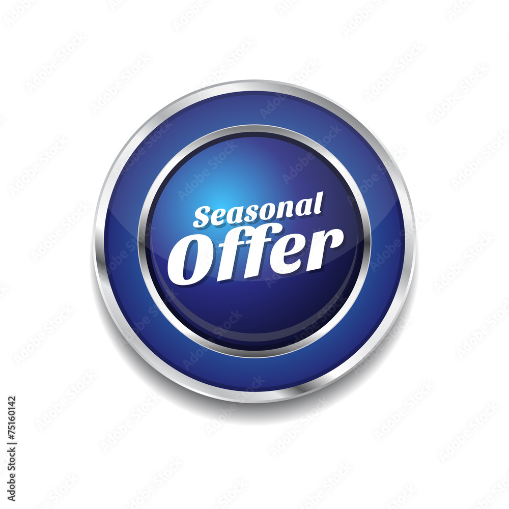Seasonal Offer Blue Vector Icon Button Seasonal Offer Blue Vector Icon Button