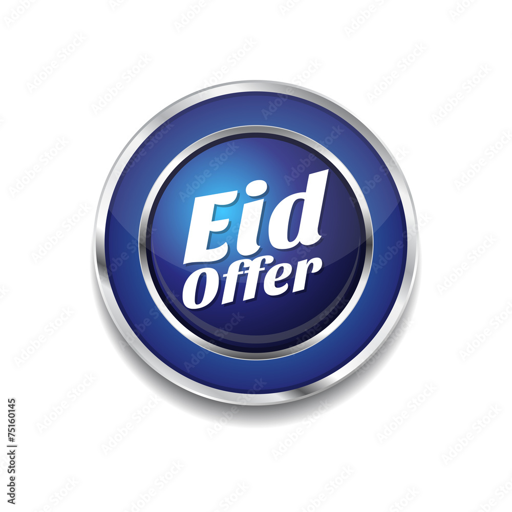 Eid Offer Blue Vector Icon Button Eid Offer Blue Vector Icon Button