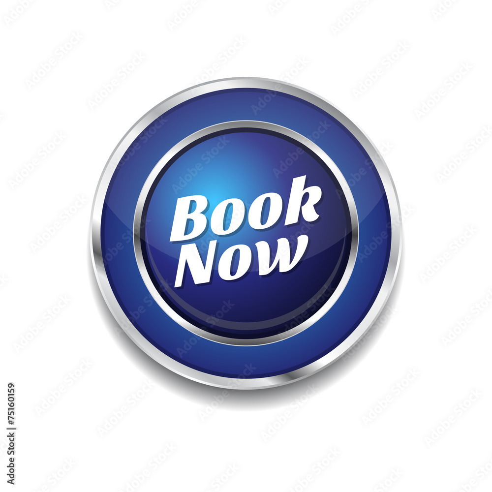 Book Now Blue Vector Icon Button