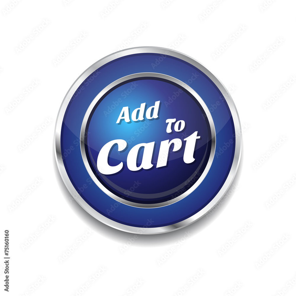 Add To Cart Blue Vector Icon Button Add To Cart Blue Vector Icon Button