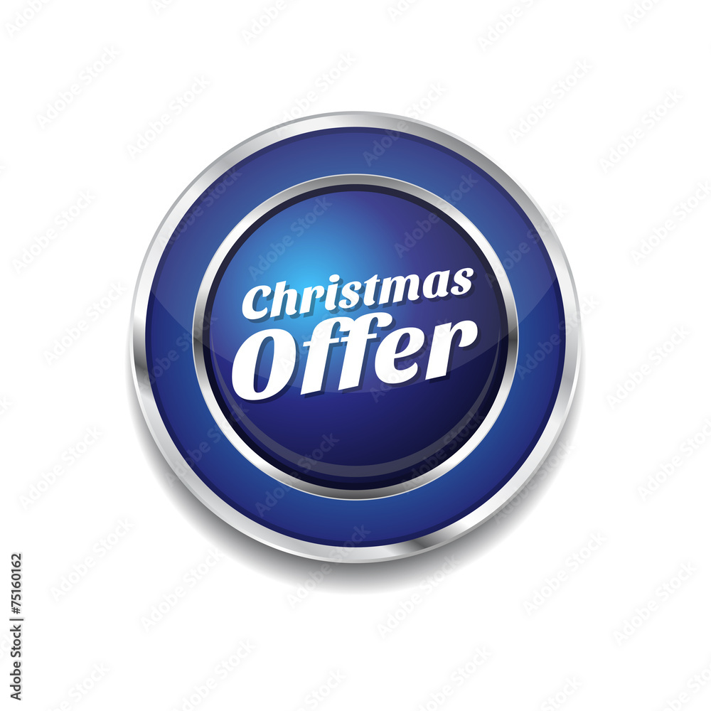 Christmas Offer Blue Vector Icon Button Christmas Offer Blue Vector Icon Button