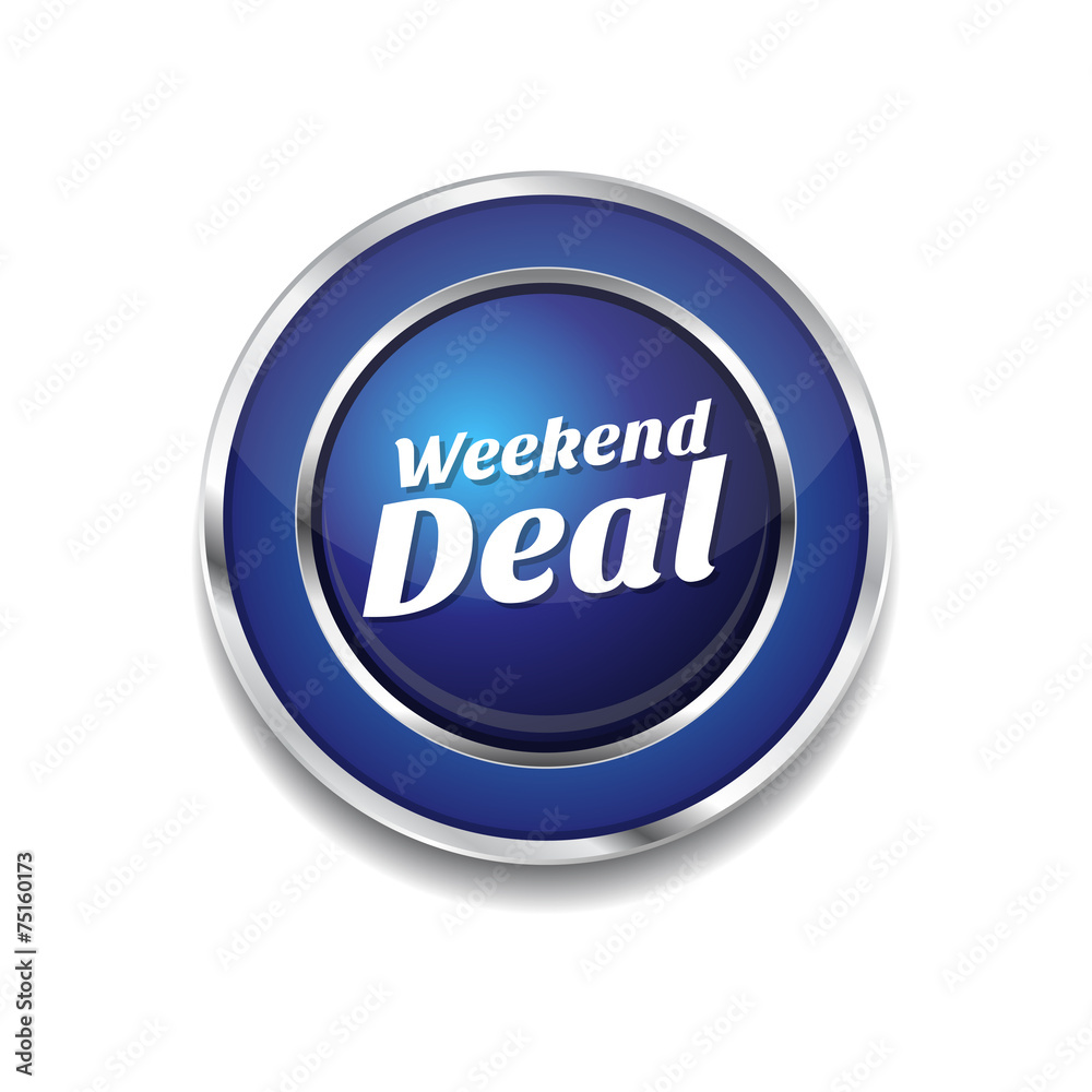Weekend Deal Blue Vector Icon Button