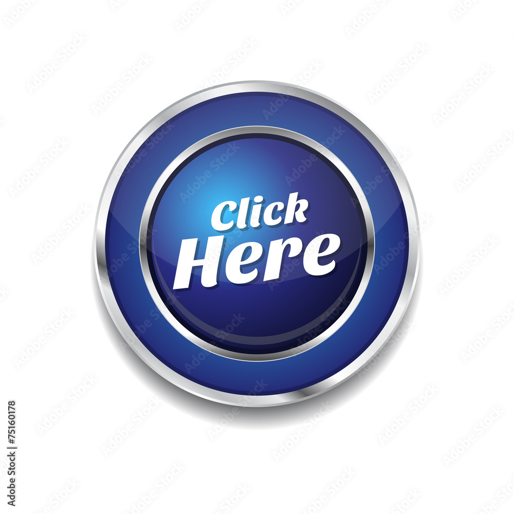 Click Here Blue Vector Icon Button Click Here Blue Vector Icon Button