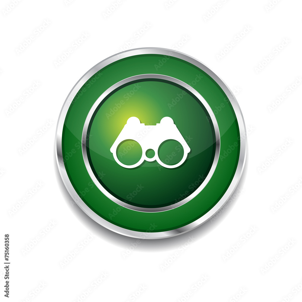Binocular Green Vector Icon Button Binocular Green Vector Icon Button