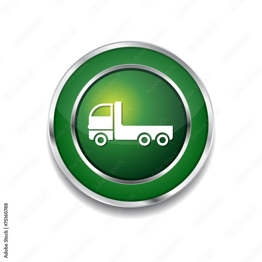 Transport Vehicle Green Vector Icon Button Transport Vehicle Green Vector Icon Button