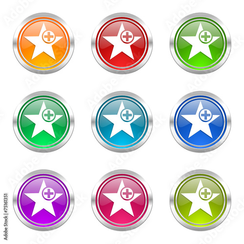 star colorful web icons vector set