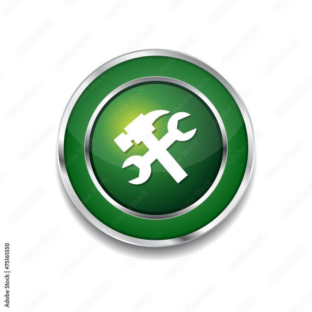 Tools Green Vector Icon Button