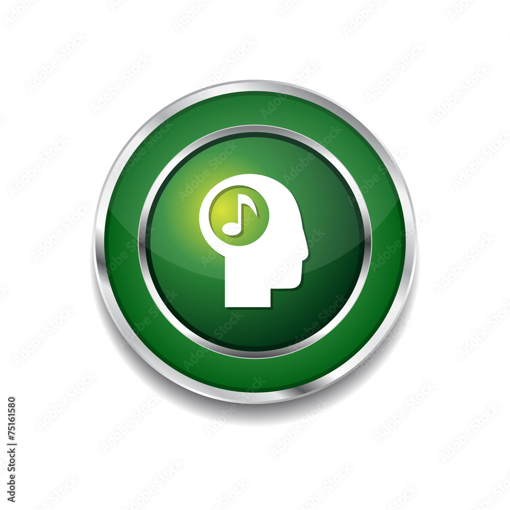 Music Notes Green Vector Icon Button Music Notes Green Vector Icon Button