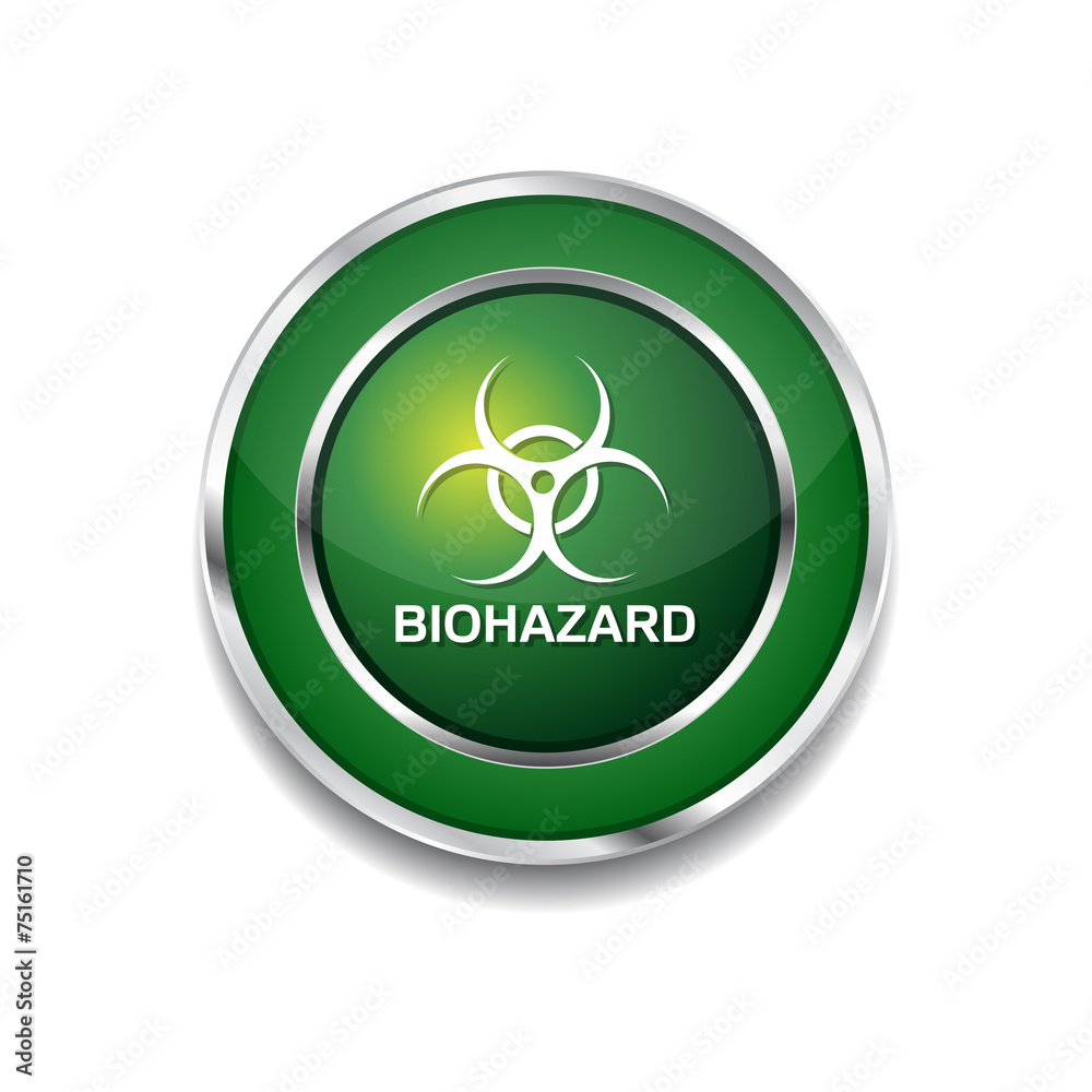 Biohazrd Sign Green Vector Icon Button Biohazrd Sign Green Vector Icon Button