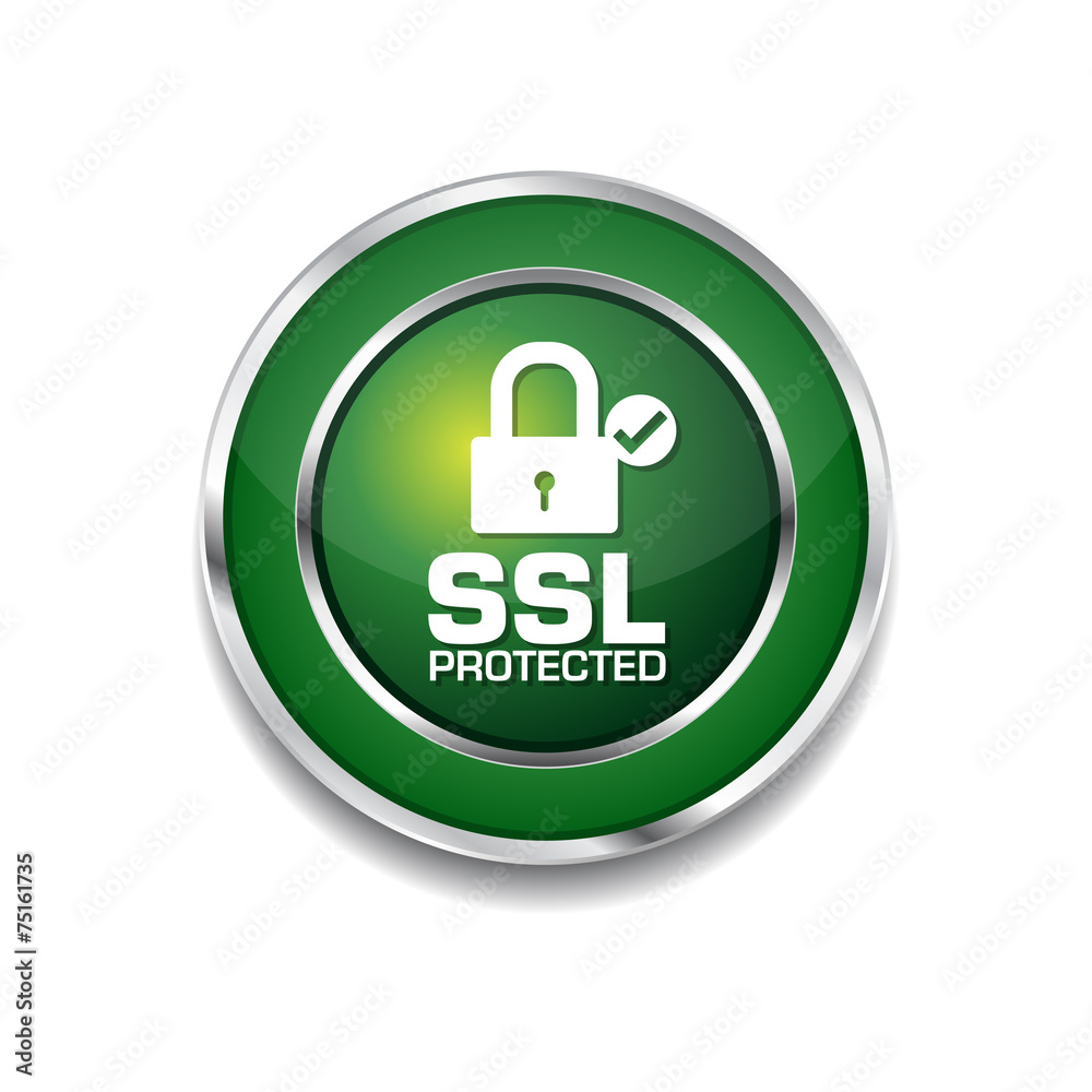 SSL Protected Green Vector Icon Button SSL Protected Green Vector Icon Button