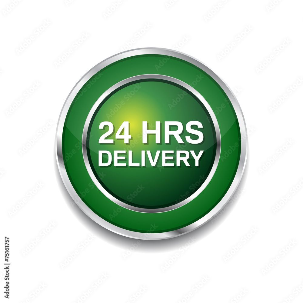 24 Hours Delivery Green Vector Icon Button 24 Hours Delivery Green Vector Icon Button