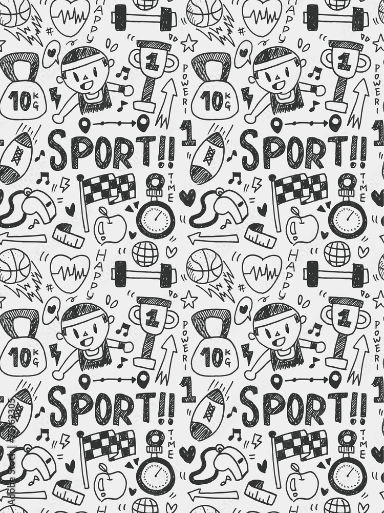 Sport elements doodles hand drawn line icon,eps10