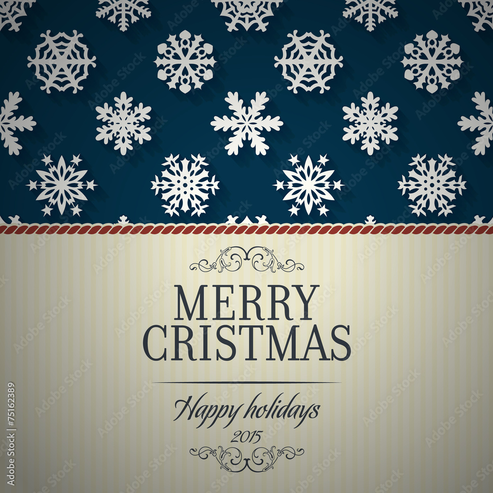 Merry Christmas card and snowflake decoration background Merry Christmas card and snowflake decoration background
