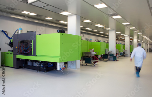 Injection molding of biomedical products in clean room